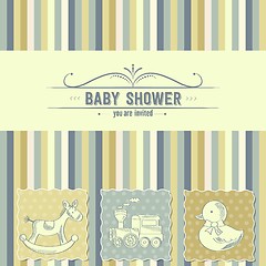 Image showing baby shower card with retro toys