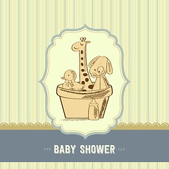 Image showing baby shower card with retro toys