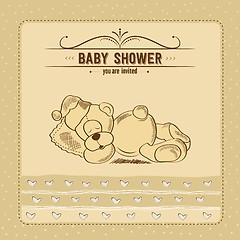 Image showing baby shower card with retro toy