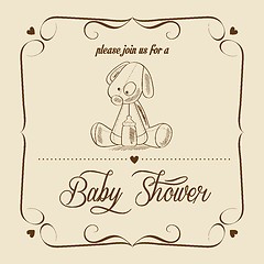 Image showing baby shower card with retro toy