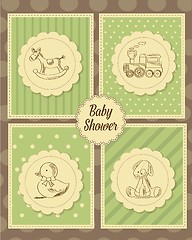 Image showing baby shower card with retro toys