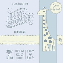 Image showing baby boy shower card with retro toy