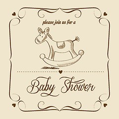 Image showing baby shower card with retro toy