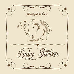 Image showing baby shower card with retro toy