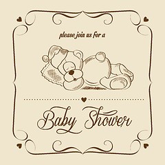 Image showing baby shower card with retro toy