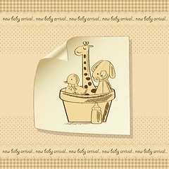 Image showing baby shower card with retro toys