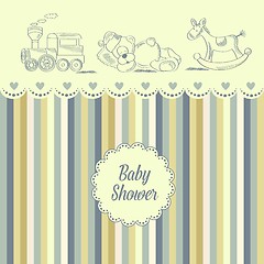 Image showing baby shower card with retro toys