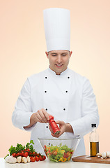 Image showing happy male chef cook cooking food