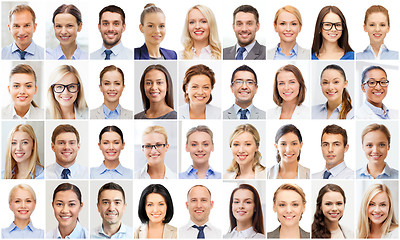 Image showing collage with many business people portraits