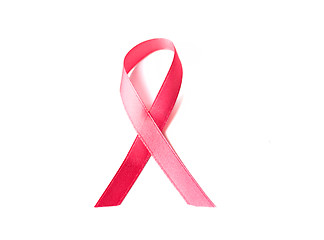 Image showing close up of pink cancer awareness ribbon