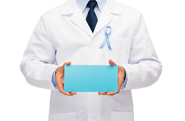 Image showing doctor with prostate cancer awareness ribbon