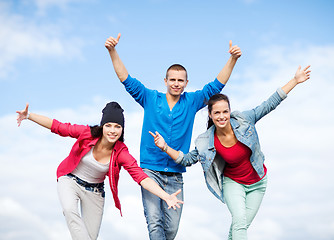 Image showing group of teenagers dancing