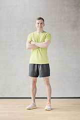 Image showing smiling man in gym