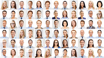 Image showing collage with many business people portraits