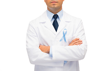 Image showing doctor with prostate cancer awareness ribbon