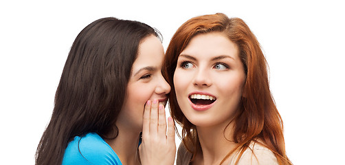 Image showing one girl telling another secret