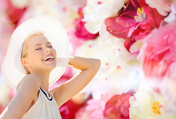 Image showing beautiful woman enjoying summer outdoors