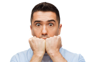 Image showing scared man shouting