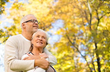 Image showing happy senior couple in autumn park