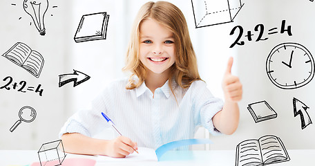 Image showing student girl studying at school