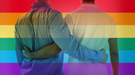 Image showing close up of happy male gay couple hugging