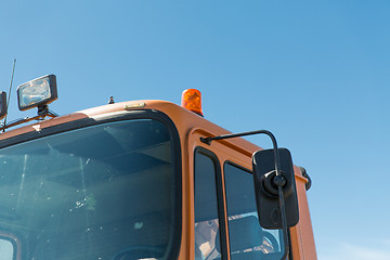 Image showing close up of road service car cabin with flasher