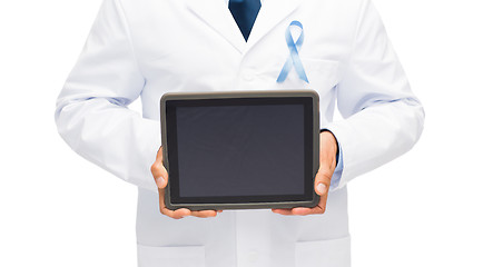 Image showing doctor with prostate cancer awareness ribbon