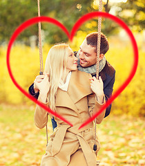 Image showing romantic couple in the autumn park