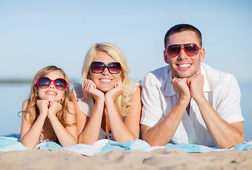 Image showing happy family on the beach