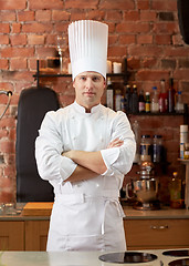 Image showing happy male chef cook in restaurant kitchen