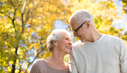 Image showing happy senior couple in autumn park