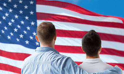 Image showing close up of happy male gay couple hugging