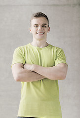 Image showing smiling man in gym