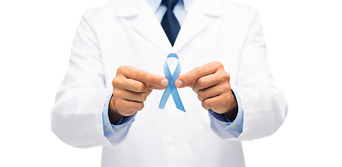 Image showing doctor with prostate cancer awareness ribbon