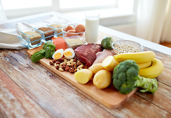 Image showing close up of different food items on table