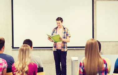 Image showing group of smiling students in classroom