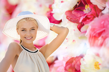 Image showing beautiful woman enjoying summer outdoors