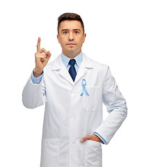 Image showing male doctor with prostate cancer awareness ribbon