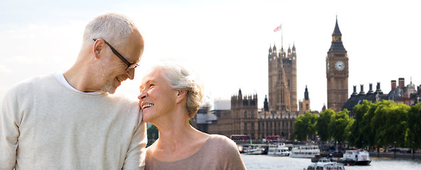 Image showing happy senior couple in london city