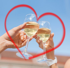 Image showing couple drinking wine in cafe