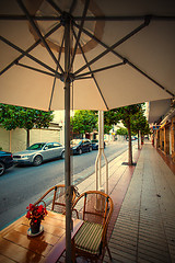 Image showing Tossa de Mar, Catalonia, Spain, 23.06.2013, cafe on Avinguda Cos