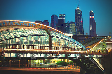 Image showing part of bridge and Moscow City towers