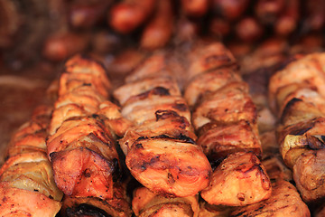 Image showing grilled meat with onion