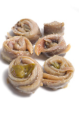 Image showing rolled anchovies