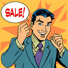 Image showing Male businessman sale sales discount store shopping