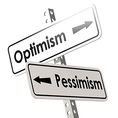 Image showing Optimism and Pessimism Road Sign