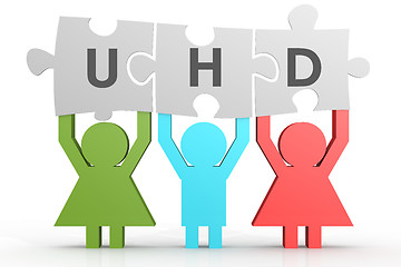 Image showing UHD - User Help Desk puzzle in a line