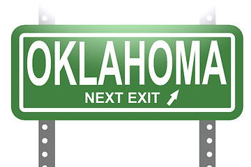 Image showing Oklahoma green sign board isolated
