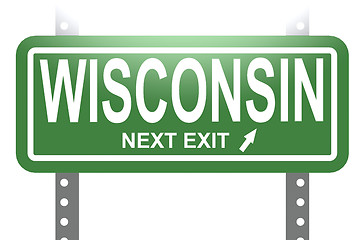 Image showing Wisconsin green sign board isolated