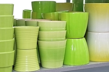 Image showing Green pots